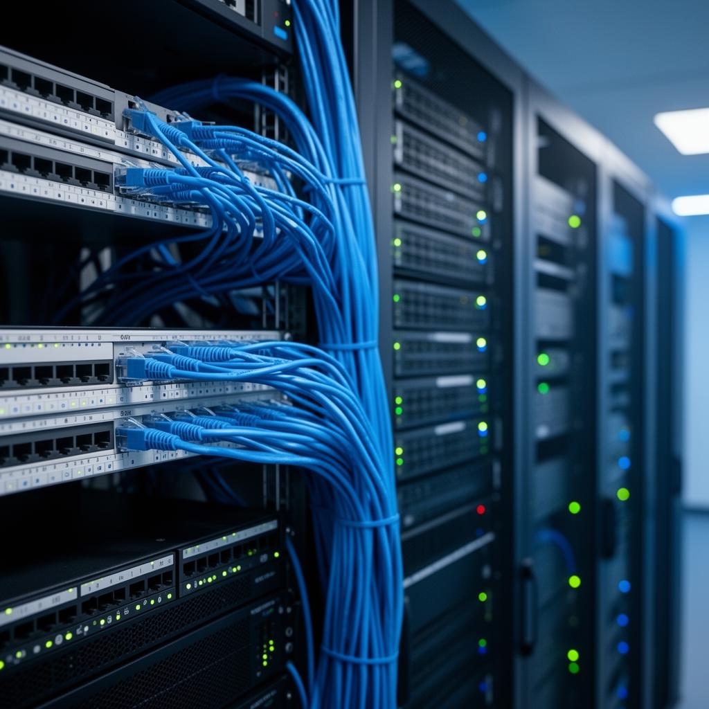 Organized commercial network cabling